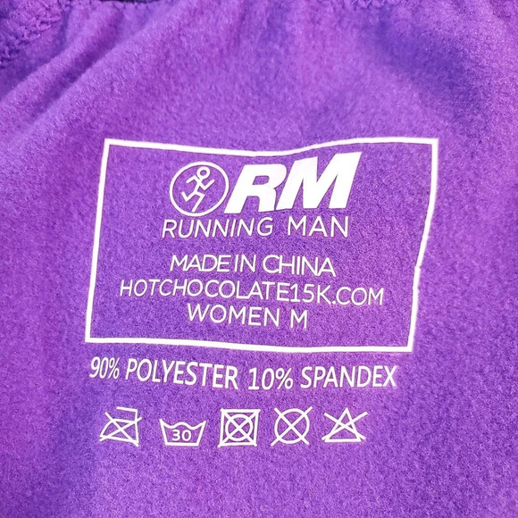 RM Running Man Pullover Womens Medium Purple Athletic Top Hot Chocolate 5K 15K - Picture 3 of 15